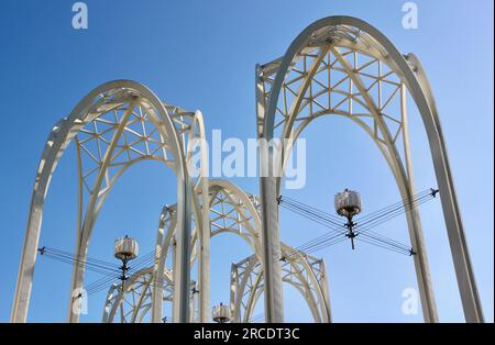 Pacific Science Center arches on a sunny afternoon Seattle Washington State USA Stock Photo