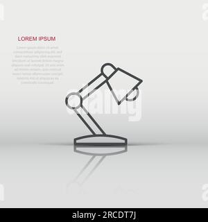 Lamp icon in flat style. Lightbulb vector illustration on white isolated background. Electricity business concept. Stock Vector