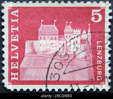 ISTANBUL, TURKEY - JANUARY 25, 2021: Switzerland stamp shows Lenzburg circa 1960 Stock Photo