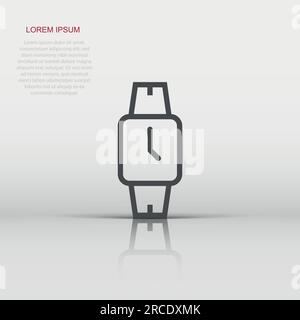 Wrist watch icon in flat style. Hand clock vector illustration on white isolated background. Time bracelet business concept. Stock Vector