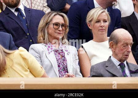 Felicity Kendal (left) on day twelve of the 2023 Wimbledon ...