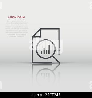 Financial statement icon in flat style. Result vector illustration on white isolated background. Report business concept. Stock Vector