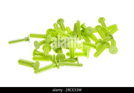 screws for baseboards isolated on white background Stock Photo