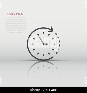 Clock icon in flat style. Watch vector illustration on white isolated background. Timer business concept. Stock Vector