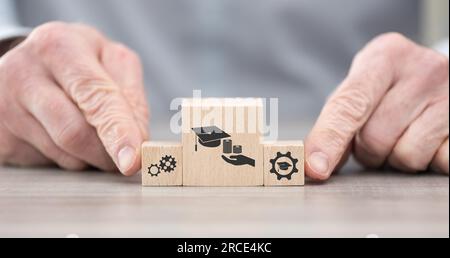 Wooden blocks with symbol of fafsa concept Stock Photo