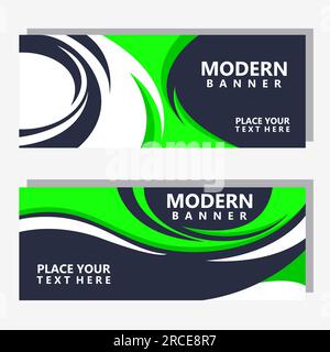 Green and black contrast corporate waves background. Vector design Stock Vector