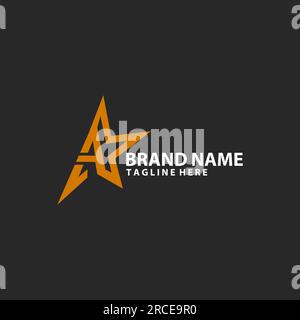 letter A with star racing logo design vector Stock Vector