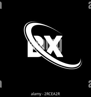 BX logo. B X design. White BX letter. BX/B X letter logo design. Initial letter BX linked circle uppercase monogram logo. Stock Vector