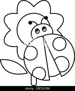 Premium Vector  Spring ladybug isolated coloring page for kids