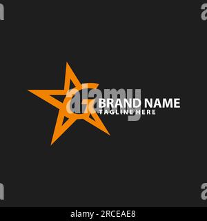 letter G with star racing logo design vector Stock Vector