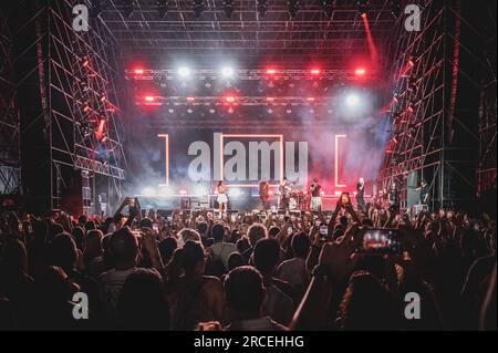 TORINO, STUPINIGI SONIC PARK FESTIVAL 2023, ITALY: the American musical group consisting of rappers called Black Eyed Peas performing live at the Stupinigi Sonic Park festival Stock Photo