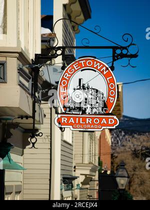 Sign for Georgetown Loop Railroad Stock Photo - Alamy