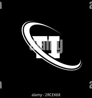 TI logo. T I design. White TI letter. TI/T I letter logo design. Initial letter TI linked circle uppercase monogram logo. Stock Vector