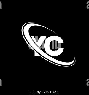 YC logo. Y C design. White YC letter. YC/Y C letter logo design. Initial letter YC linked circle uppercase monogram logo. Stock Vector