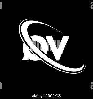 Initial letter QV logo design with modern business typography vector ...