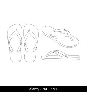 Beach sandals ( Flip Flops ) template vector illustration Stock Vector ...