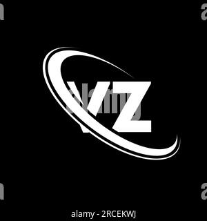 VZ logo. V Z design. White VZ letter. VZ/V Z letter logo design. Initial letter VZ linked circle uppercase monogram logo. Stock Vector