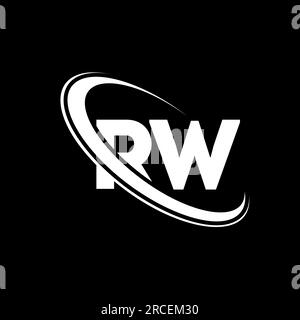 RW logo. R W design. White RW letter. RW/R W letter logo design. Initial letter RW linked circle uppercase monogram logo. Stock Vector
