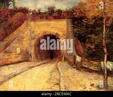 Roadway with Underpass The Viaduct 1887; Paris, France by Vincent van Gogh Stock Photo