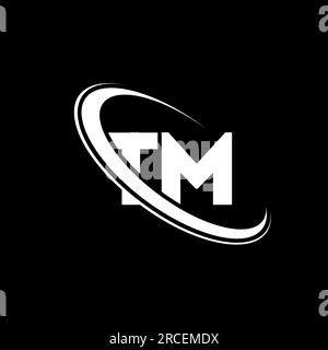 TM logo. T M design. White TM letter. TM/T M letter logo design. Initial letter TM linked circle uppercase monogram logo. Stock Vector