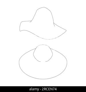 Template capeline hat vector illustration flat design outline Stock Vector