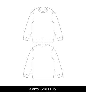 Template sweater vector illustration flat sketch design outline Stock Vector