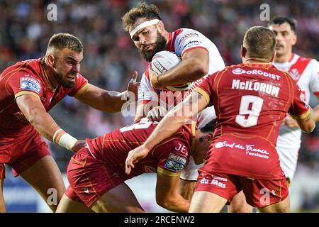 St. Helens, England - 13th July 2023 - Alex Walmsley of St Helens in action. Betfred Super League , St. Helens vs Catalan Dragons at Totally Wicked Stadium, St. Helens, UK Stock Photo