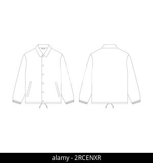 Template coach jacket vector illustration flat design outline clothing Stock Vector