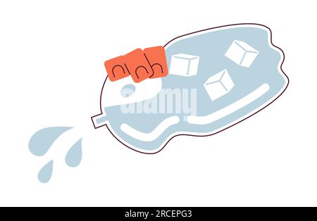 Drinking bottled water semi flat color vector character hand Stock Vector