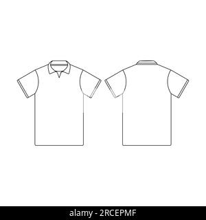 Template jersey collar vector illustration flat design outline template  clothing collection in 2023