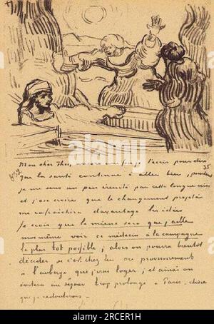Van Gogh Vincent - The Raising of Lazarus (after Rembrandt Stock Photo ...