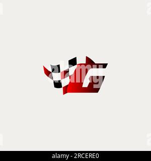 letter G flag racing race design vector Stock Vector