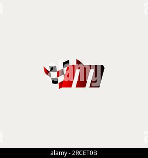 letter M flag racing race design vector Stock Vector