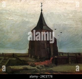 The Old Tower 1884; Nunen / Nuenen, Netherlands by Vincent van Gogh Stock Photo