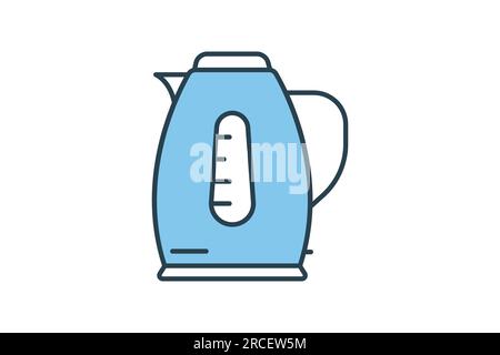 Electric kettle icon. icon related to electronic, household appliances. Flat line icon style design. Simple vector design editable Stock Vector