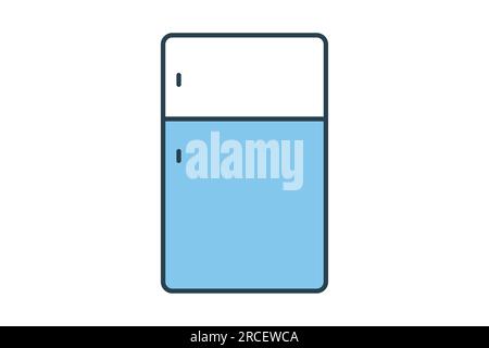 Refrigerator icon. icon related to electronic, Household appliances. Flat line icon style design. Simple vector design editable Stock Vector