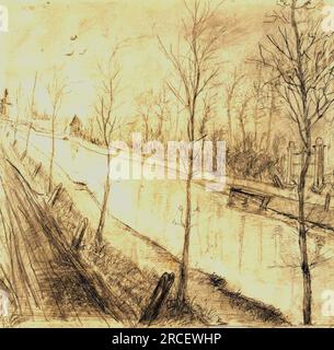 Canal 1873 by Vincent van Gogh Stock Photo