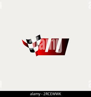 letter W flag racing race design vector Stock Vector