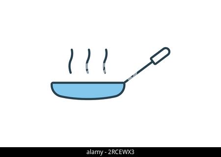 Frying Pan icon. icon related to cooking, household appliances. Flat line icon style design. Simple vector design editable Stock Vector
