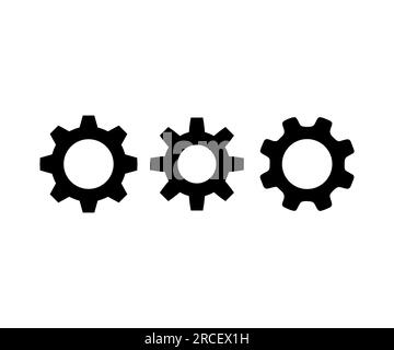 Gear set. Black gear wheel icons on white background. Gear wheel icon. Set of Black gear wheel icons vector design and illustration. Stock Vector