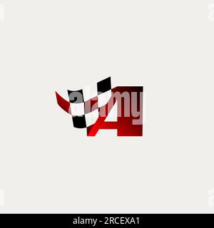 letter A flag racing race design vector Stock Vector
