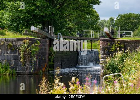 Lock on Forth and Clyde Canal, Scotland, UK Stock Photo