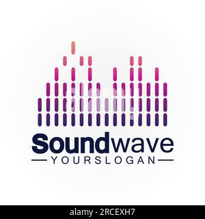 Sound wave logo and symbol vector Stock Vector