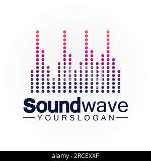 Sound wave logo and symbol vector Stock Vector