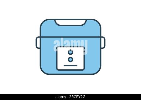Rice cooker icon. icon related to electronic, household appliances. Flat line icon style design. Simple vector design editable Stock Vector