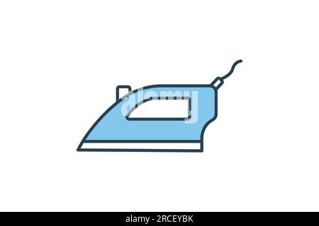 Iron icon. icon related to electronic, household appliances. Flat line icon style design. Simple vector design editable Stock Vector