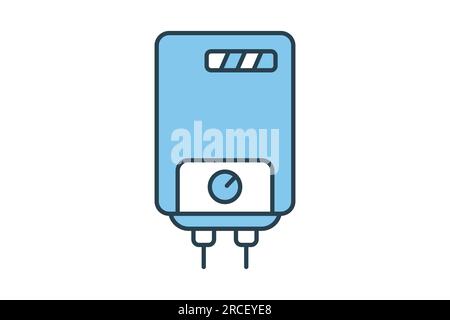 Water heater icon. icon related to electronic, household appliances. Flat line icon style design. Simple vector design editable Stock Vector