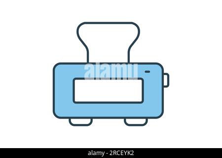 Toaster icon. icon related to kitchen, household appliances. Flat line icon style design. Simple vector design editable Stock Vector