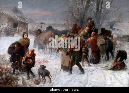 The Underground Railroad by the American artist, Charles T. Webber (1825-1911), oil on canvas, 1893 Stock Photo