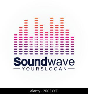Sound wave logo and symbol vector Stock Vector